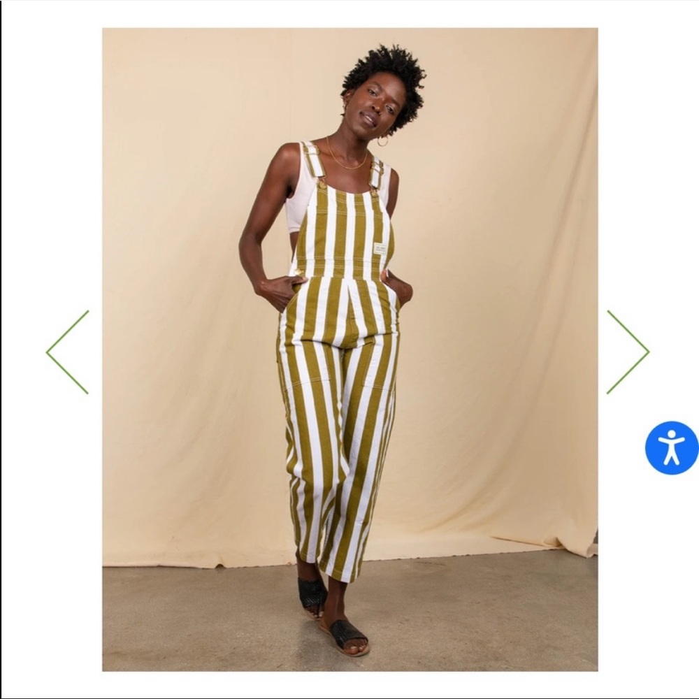 ISO big bud press striped overalls in size XS